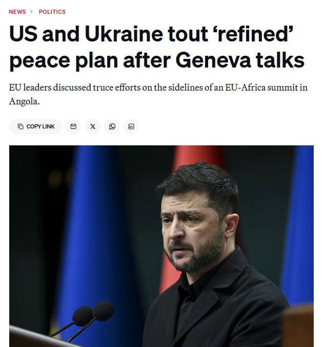 США не хотели отступать от текста их плана по Украине, 3 ⚡️США не хотели отступать от текста их плана по Украине, переговоры с украинской стороной в Женеве были напряженными, — Politico со ссылкой на источник. «Американская сторона не хотела отступать от текста плана... Однако украинцы продолжали указывать на неприемлемые части плана, и в конце концов были внесены некоторые изменения», — приводит издание слова источника. 👉 Новости | INFOPULSE