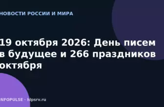 19 октября 2026: День писем в будущее и 266 праздников октября