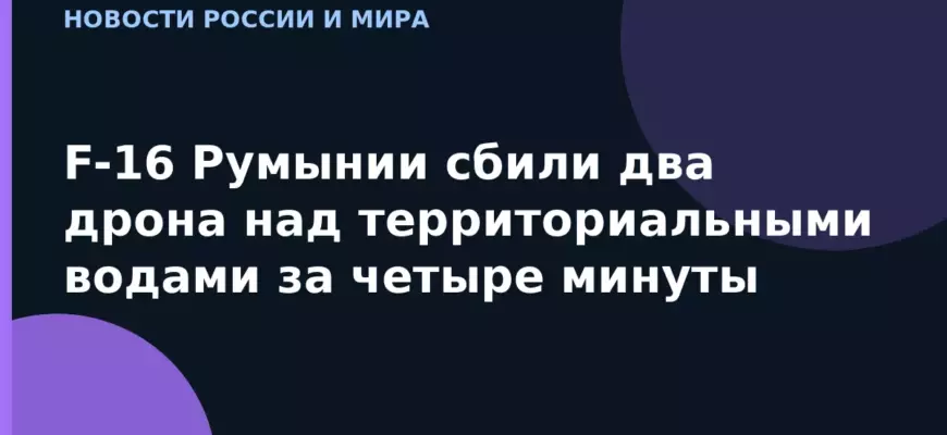 F-16 Румынии сбили два дрона над территориальными водами за четыре минуты