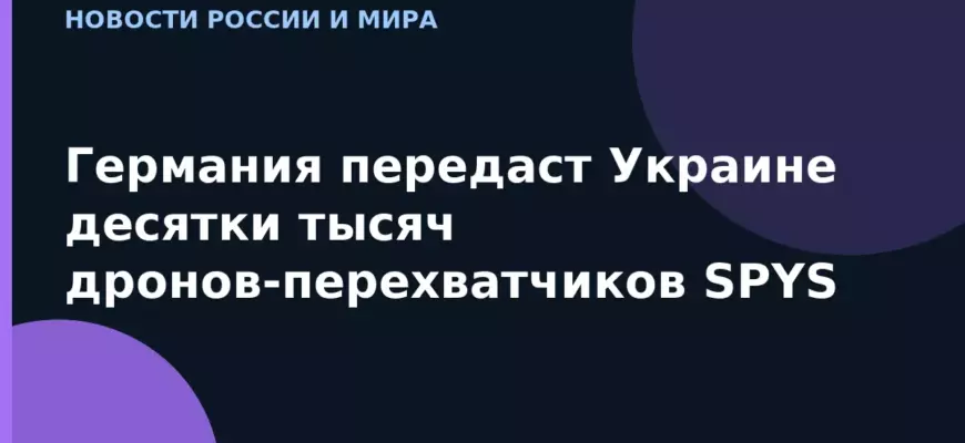 Германия передаст Украине десятки тысяч дронов-перехватчиков SPYS